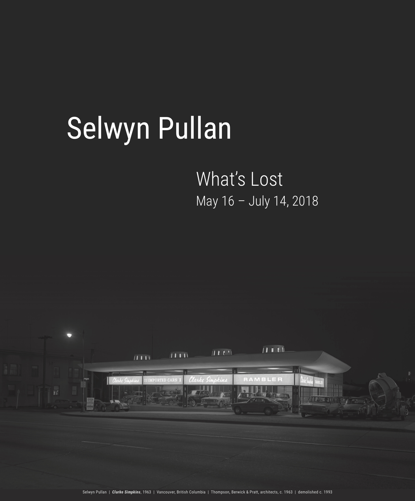 Selwyn Pullan: What’s Lost