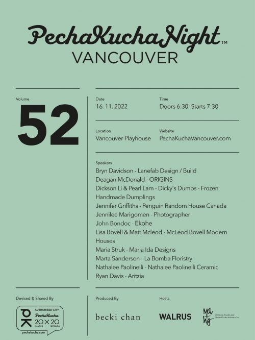 PechaKucha Night Vancouver Vol. 52 – 2022.11.16