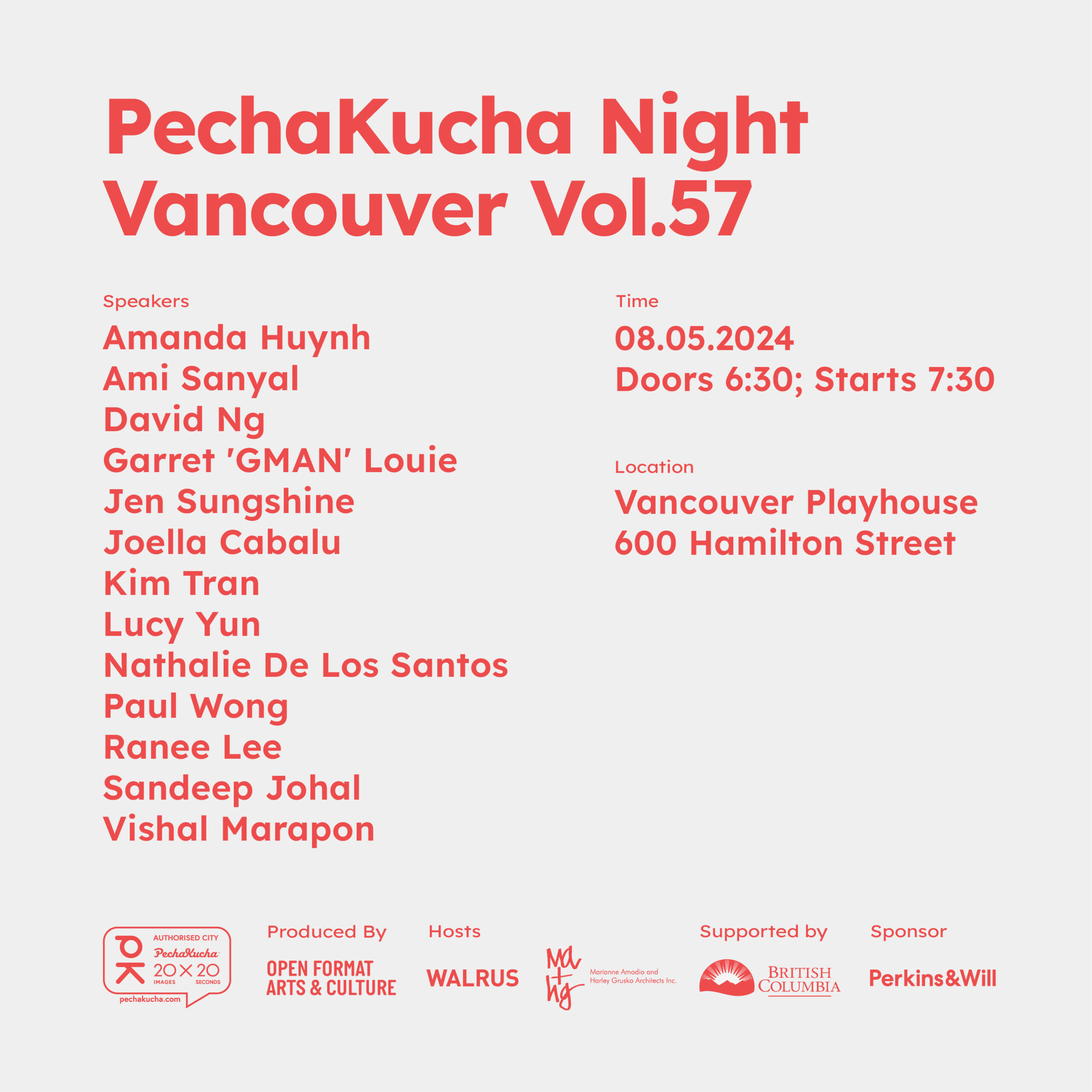 PechaKucha Night Vancouver Vol. 57 – 2024.05.08